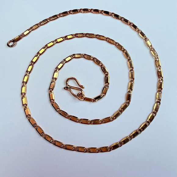 14K Yellow Gold Flat Bar Link Chain 